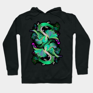 Couple green dancing dragons Hoodie